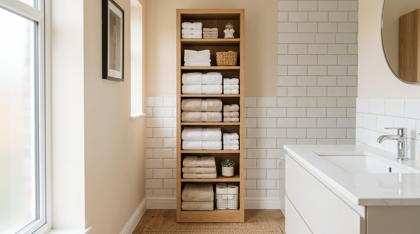 Match towel storage finishes for a cohesive look